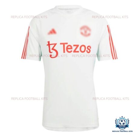 Man Utd Pre-Match Men Replica Shirt White - Front View