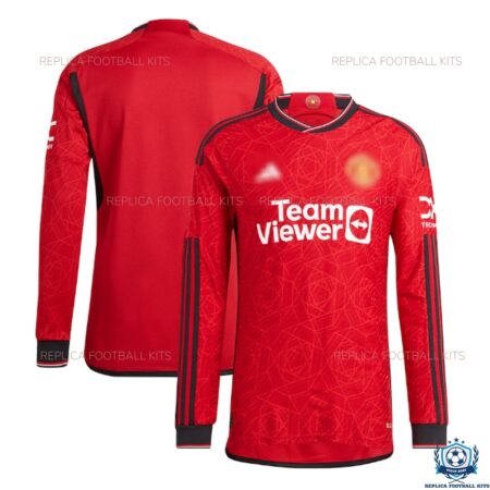 Manchester United Home Men Shirt Long Sleeve - Main Front View