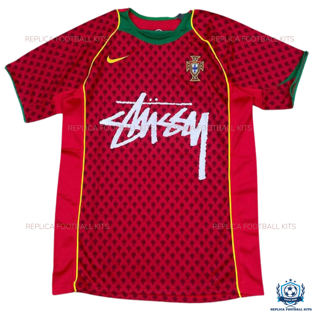 Portugal x Stussy Home Men Football Shirt 2004 - Front View