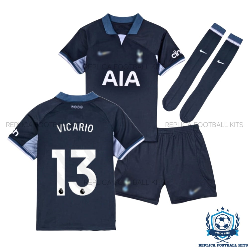 Tottenham Away Kid Replica Kit VICARIO 13 - Front View