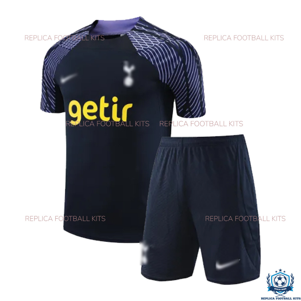 Tottenham Black Training Kid Replica Kit - Front View