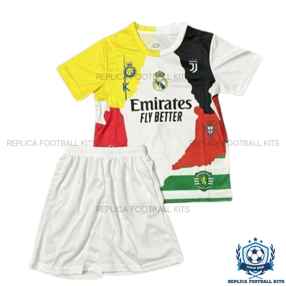 RONALDO 7 Commemorative Edition Kids Football Kit 2025 - front view