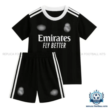 Real Madrid Black Goalkeeper Kids Replica Kit 25/26 - frotn view