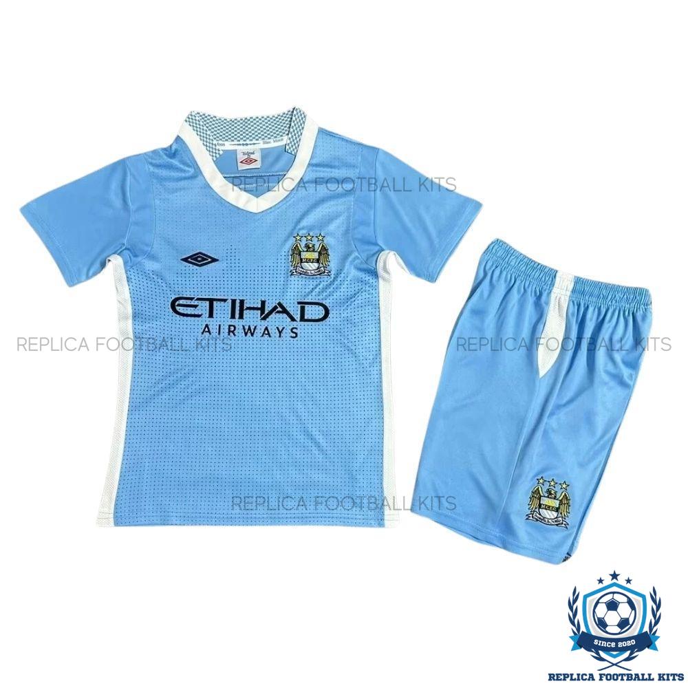 Retro Manchester City Home Kid Replica Kit 11/12 - front view