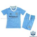 Retro Manchester City Home Kid Replica Kit 11/12 - front view