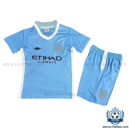 Retro Manchester City Home Kid Replica Kit 11/12 - front view