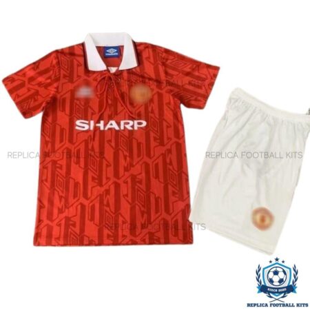 Retro Manchester United Home Kid Replica Kit 92/94 - Front View