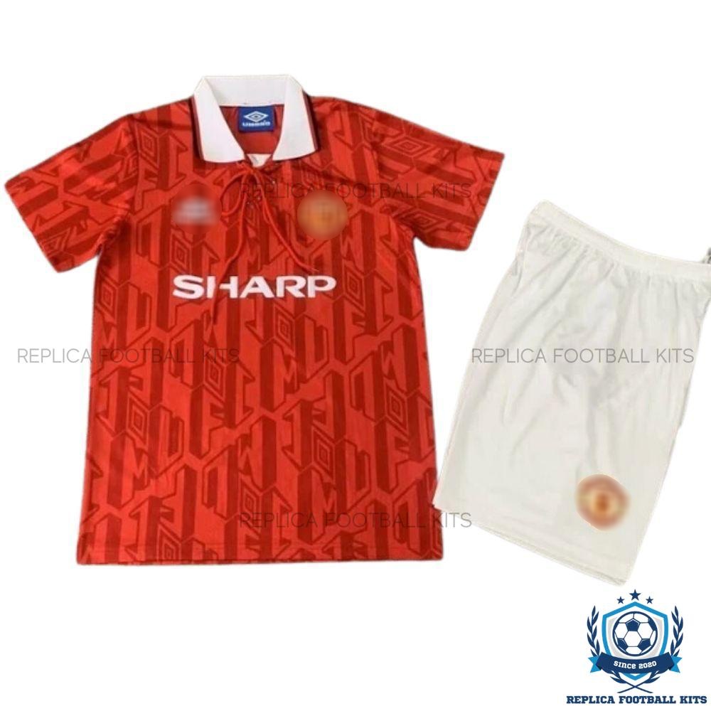 Retro Manchester United Home Kid Replica Kit 92/94 - Front View