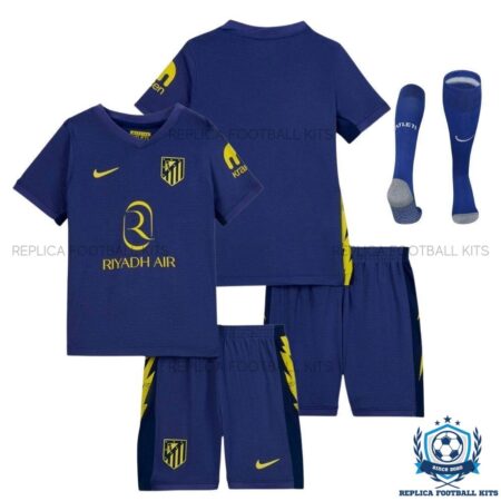 Atletico Madrid Away Kids Replica Kit 25/26 - overview with socks