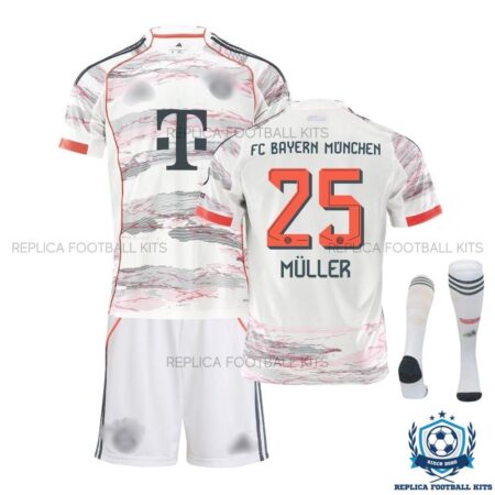 Bayern Munich Away Kids Replica Kit 25/26 Müller 25 - overview with socks