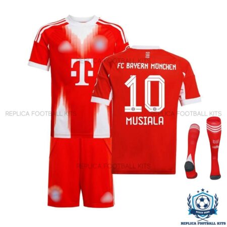 Bayern Munich Musiala 10 Home Kids Replica Kit 25/26 - overview with socks