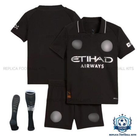 Manchester City Away Kid Replica Kit 25/26 - overview with socks