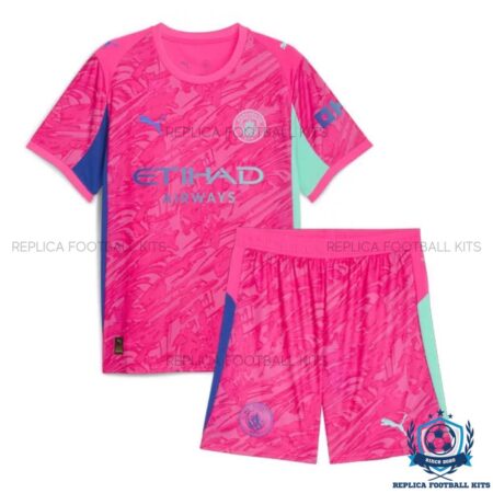 Manchester City Pink Goalkeeper Kid Replica Kit 25/26 - front view