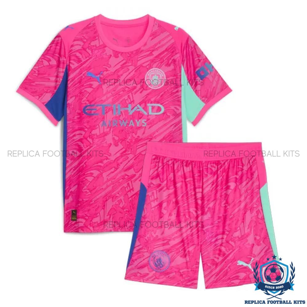 Manchester City Pink Goalkeeper Kid Replica Kit 25/26 - front view