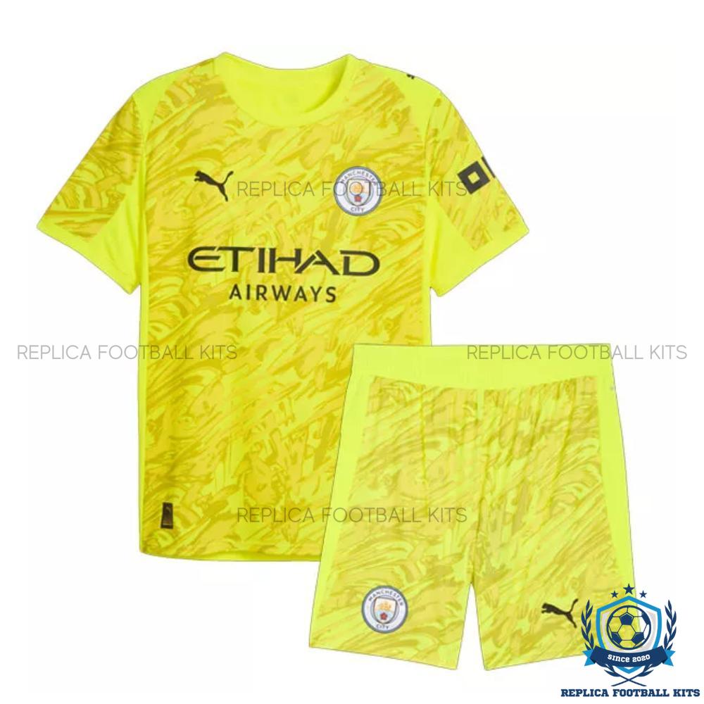 Manchester City Yellow Goalkeeper Kid Replica Kit 25/26 - front view