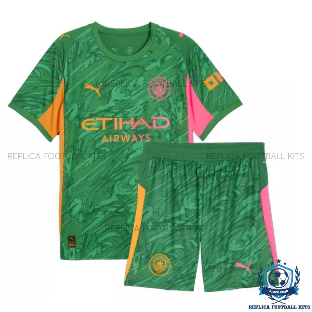 Manchester City Green Goalkeeper Kid Replica Kit 25/26 - front view