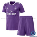 Retro Real Madrid Away Kids Replica Football Kit 2016/17 - Front View