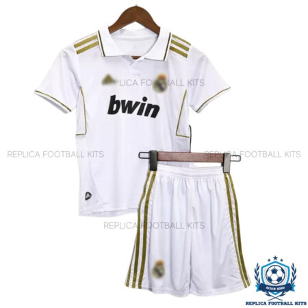 Retro Real Madrid Home Kids Replica Football Kit 2011/12 -Front View