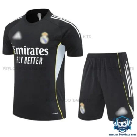 Real Madrid Black Training Kids Replica Kit 2025/26 - front view