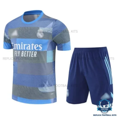 Real Madrid Blue Training Kids Replica Kit 2025/26 - front view