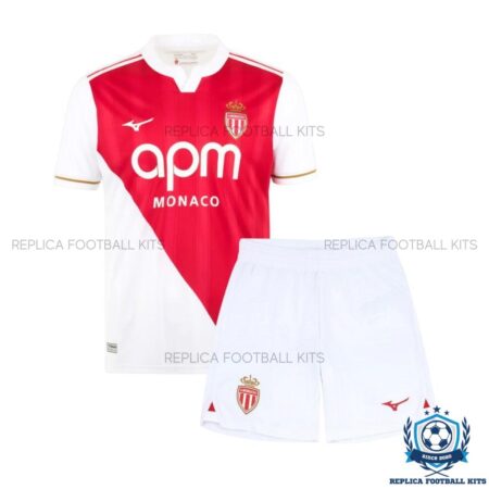 AS Monaco Home Kids Replica Football Kit 2025/26