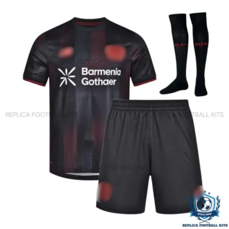Bayer Leverkusen Home Kids Replica Kit 25/26 - front view with socks