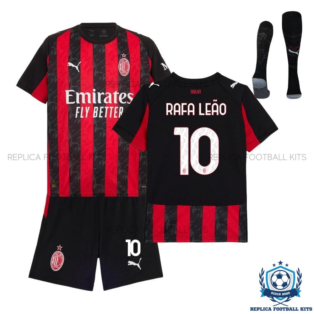 AC Milan Rafa Leão 10 Home Kids Replica Kit 25/26 - front view
