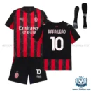 AC Milan Rafa Leão 10 Home Kids Replica Kit 25/26 - front view