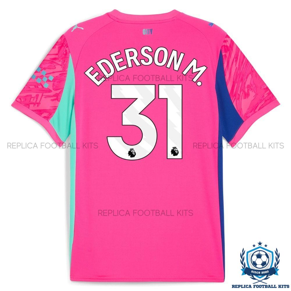 Man City Ederson M. 31 Pink Goalkeeper Men Replica Shirt 25/26 - back view