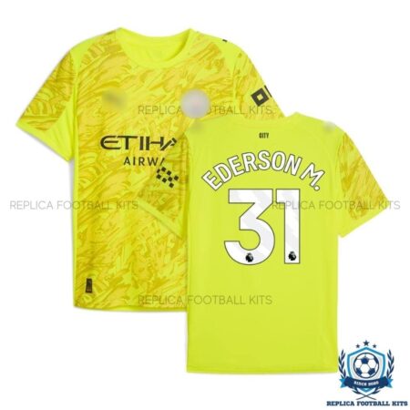 Manchester City Ederson M. 31 Yellow Goalkeeper Men Replica Shirt 25/26 - overview