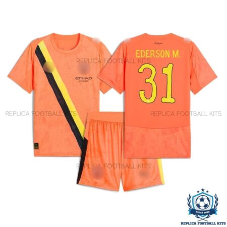 Man City Ederson M. 31 Orange KidSuper Kid Replica Kit 25/26 - overview