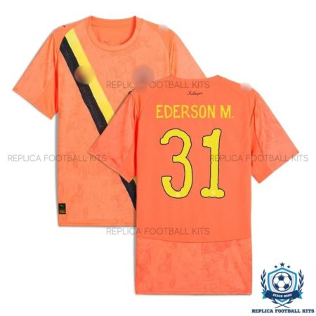 Man City Ederson M. 31 Orange KidSuper Men Replica Shirt 25/26 - overview