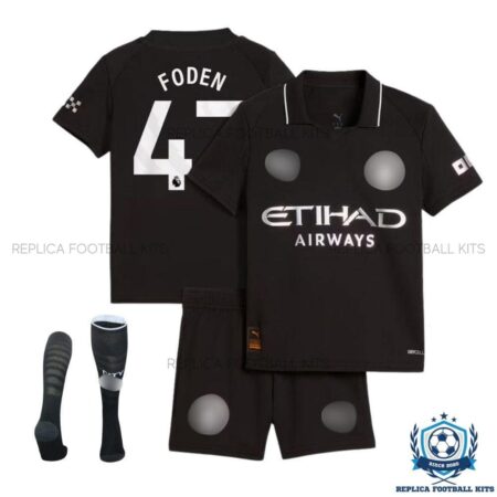 Manchester City Foden 47 Away Kid Replica Kit 25/26 - overview with socks