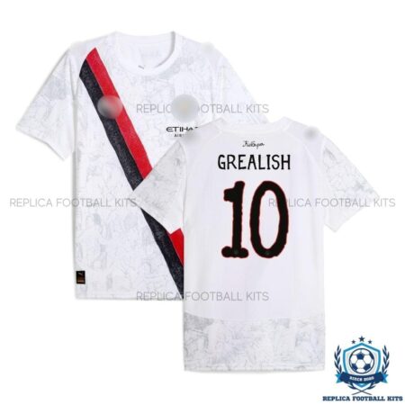 Man City Grealish 10 White KidSuper Men Replica Shirt 25/26 - overview