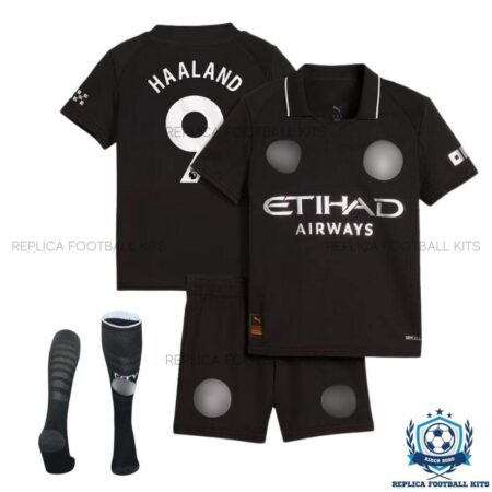 Manchester City Haaland 9 Away Kid Replica Kit 25/26 - overview with socks
