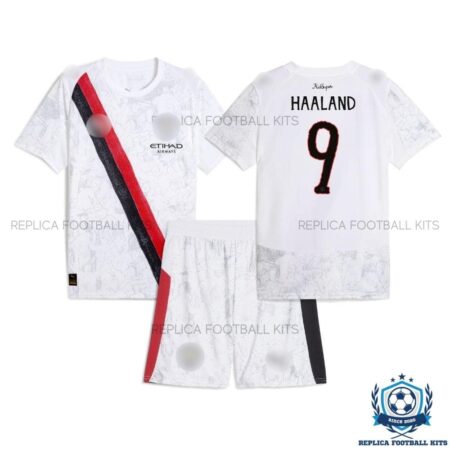 Man City Haaland 9 White KidSuper Kid Replica Kit 25/26 - overview