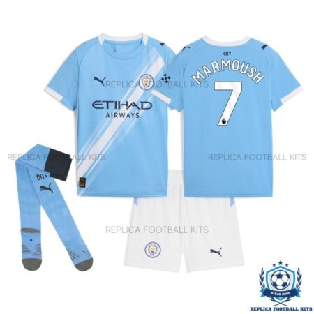 Man City Marmoush 7 Home Kid Replica Kit 25/26 - overview