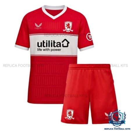Middlesbrough Home Kids Replica Kit 25/26 - front view1