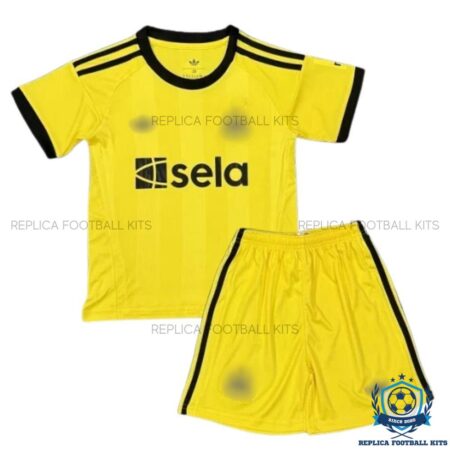 Newcastle Yellow Goalkeeper Kid Replica Kit 25/26 - front view