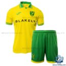 Norwich Home Kids Replica Football Kit 25/26 - front view