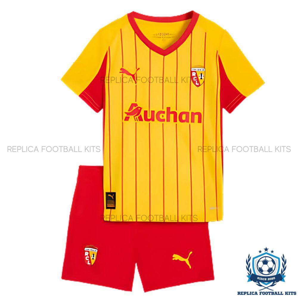 RC Lens Home Kid Replica Football Kit 25/26 - front view