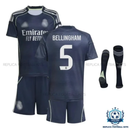 Real Madrid Bellingham 5 Away Kids Replica Kit 25/26 - overview