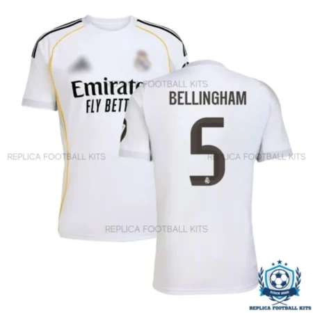 Real Madrid Bellingham 5 Home Replica Shirt 25/26 - overview