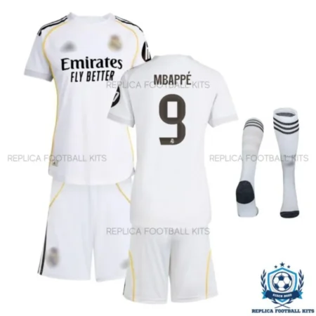 Real Madrid Mbappé 9 Home Kids Replica Kit 25/26 - overview