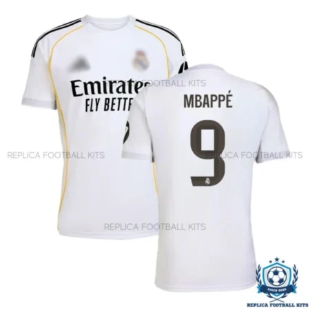 Real Madrid Mbappé 9 Home Replica Shirt 25/26 - overview