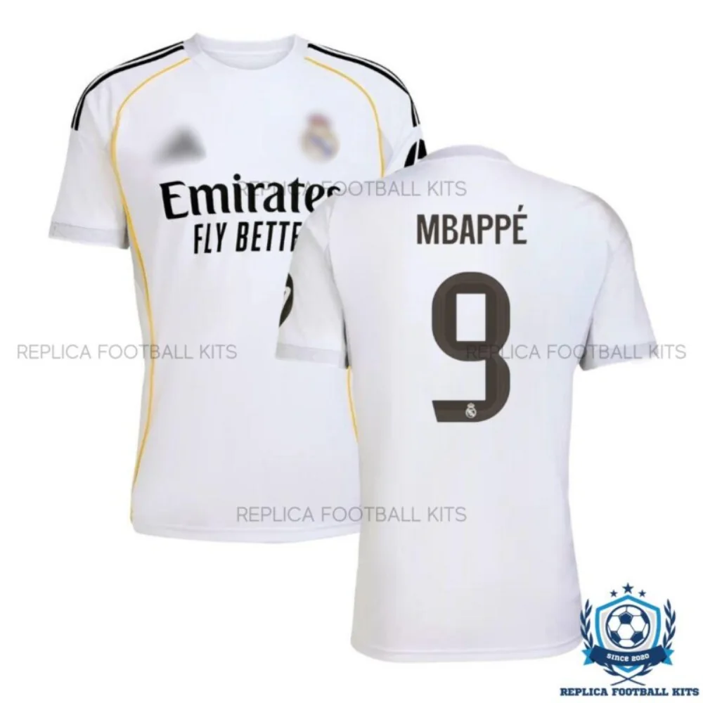 Real Madrid Mbappé 9 Home Replica Shirt 25/26 - overview