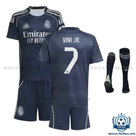Real Madrid Vini JR. 7 Away Kids Replica Kit 25/26 - overview
