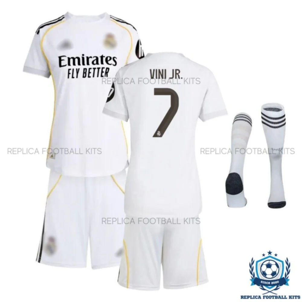 Real Madrid Vini JR. 7 Home Kids Replica Kit 25/26 - overview