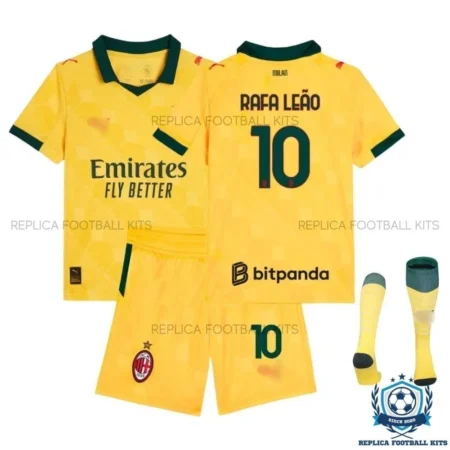 AC Milan Rafa Leão 10 Third Kids Replica Kit 25/26 - overview with socks