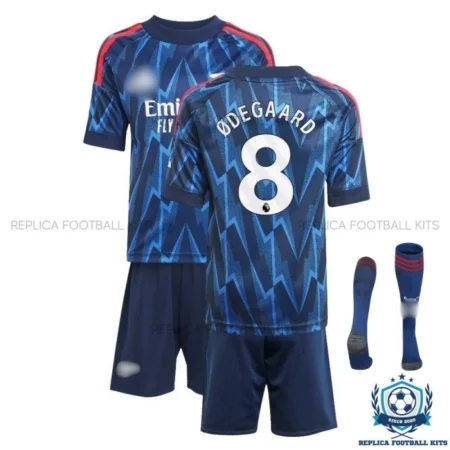 Arsn@l ØDEGAARD 8 Away Kid Replica Football Kit 2025/26 - Over view